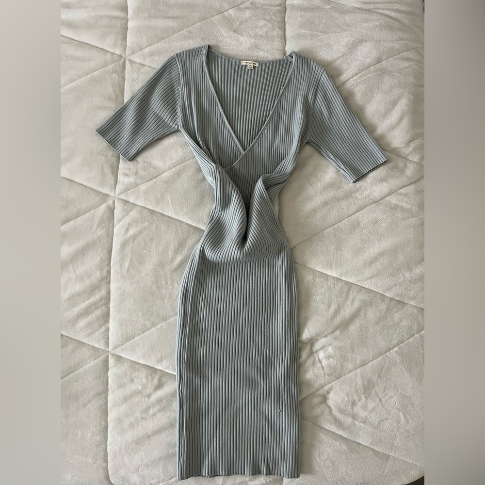 Vici Ribbed Short Sleeve Midi Dress NWOT